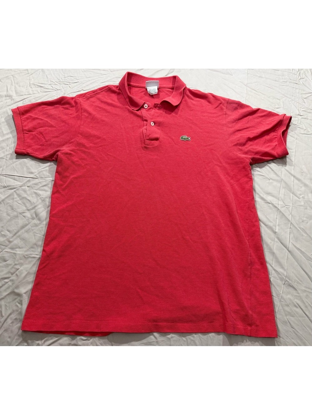 Vintage Lacoste Polo Shirt Mens Size 6 XL Red Made in France Crocodile